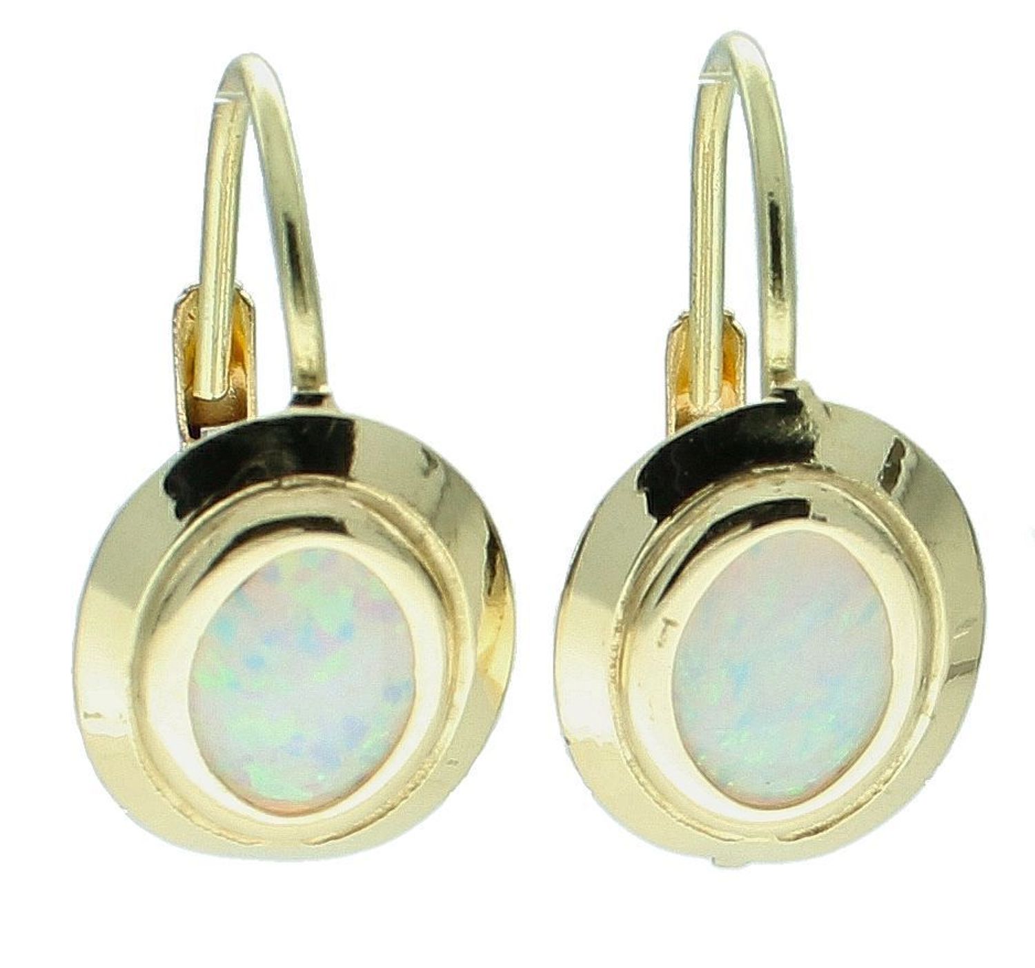 Kolczyki złote próba 585, opal KL 10169C 585  Złote kolczyki wykonane z najwyższej jakości żółtego złota, próba 585. Kolczyki w minimalistycznym stylu, wpisujące się w obecne trendy modowe1.jpg